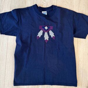 Vintage 90s Thunderbird Appliqué Southwestern Tee Navy M‎